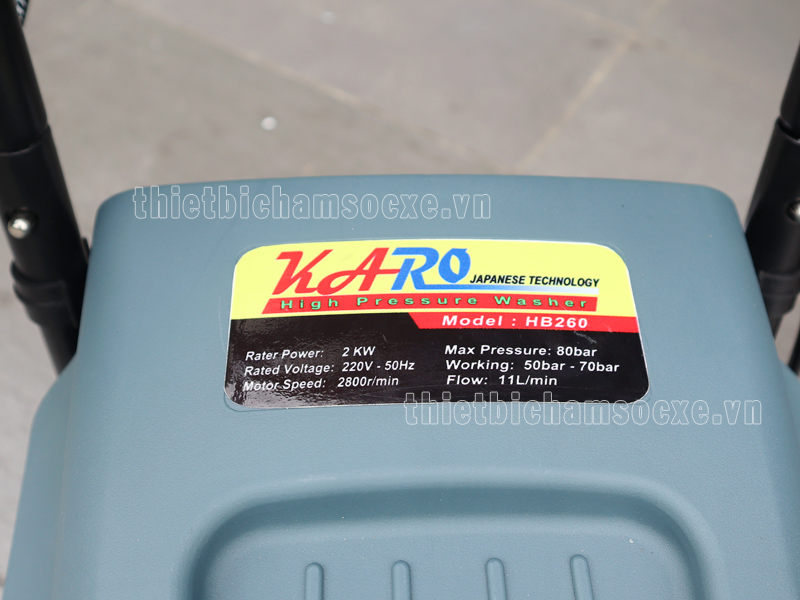 thông số máy rửa xe áp cao KARO HB260